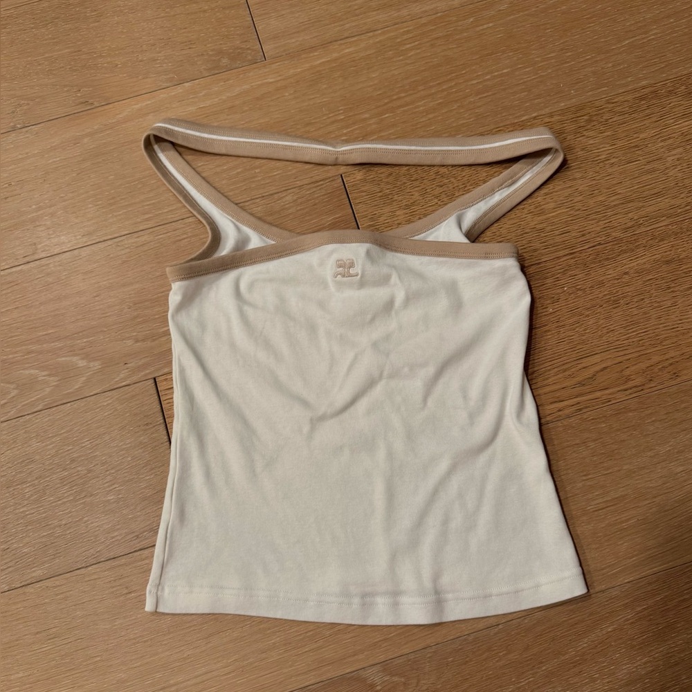Courrèges Hyperbole Contrast White Sleeveless Top Size M